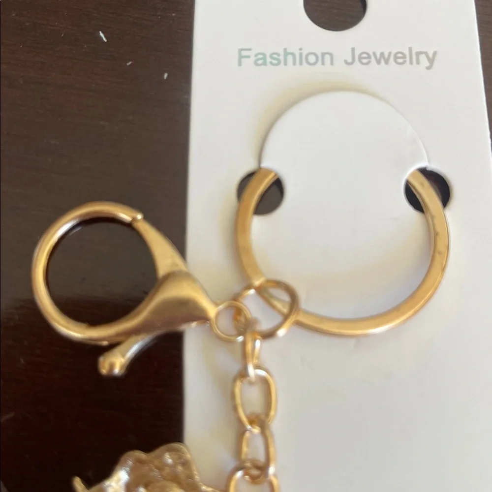 Hello Kitty Gold tone rhinestone keychain lobster clasp choose your color nwt